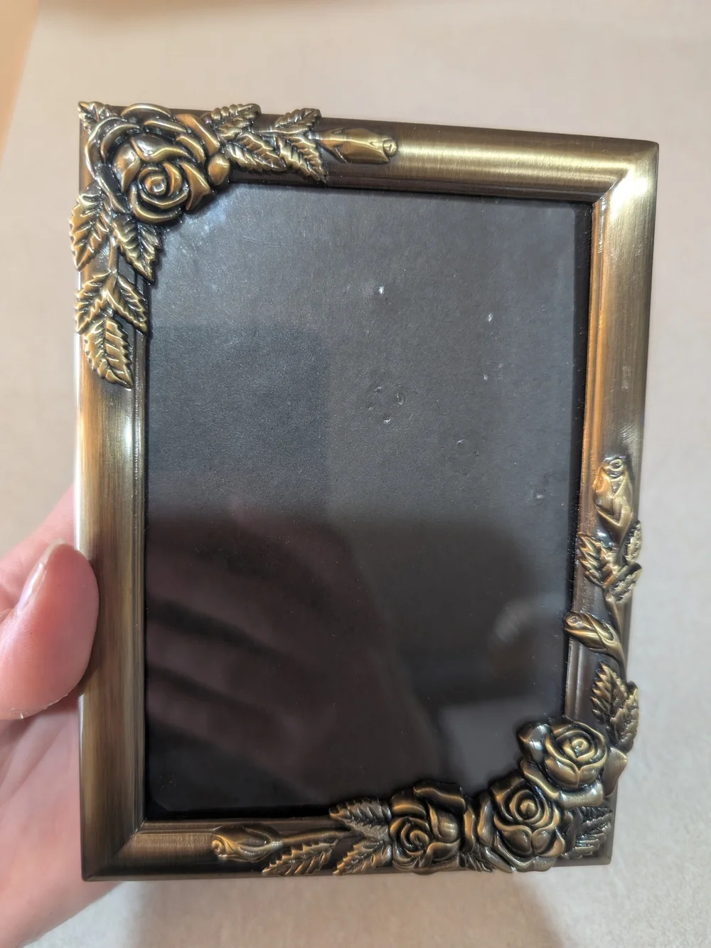 Vintage Antique Gold/Silver Tone Mini Picture Frame Set of 2 3x4.5 Velvet Back